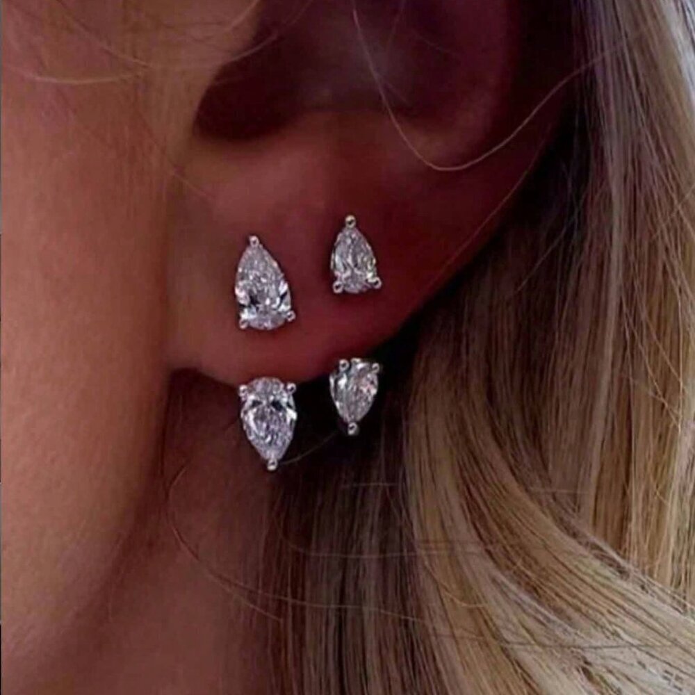 Elegant Copper Zirconia Stud Earrings
